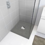 New 900x900mm Square Slate Effect Shower Tray In Grey. Manufactured In The Uk From High Grade ...