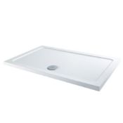 New (D89) 1200x800mm Rectangular Ultra Slim Stone Shower Tray. Constructed From Acrylic Cappe...