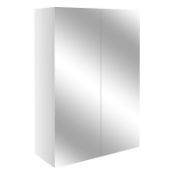 New (D46) 500 White Gloss 2 Door Mirrored Bathroom Cabinet. High Double Door Bathroom Cabinet ...