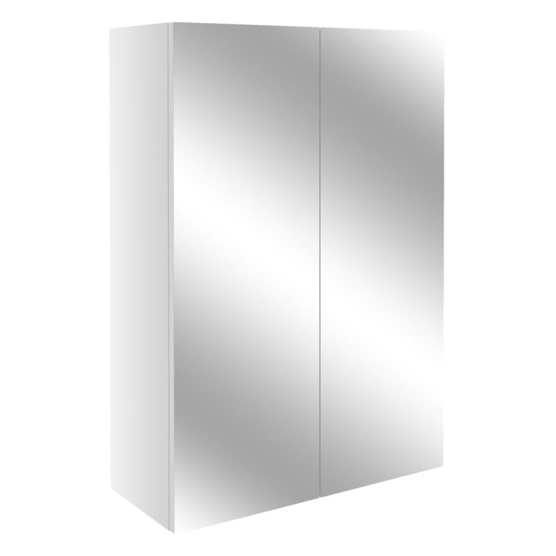 New (D46) 500 White Gloss 2 Door Mirrored Bathroom Cabinet. High Double Door Bathroom Cabinet ...