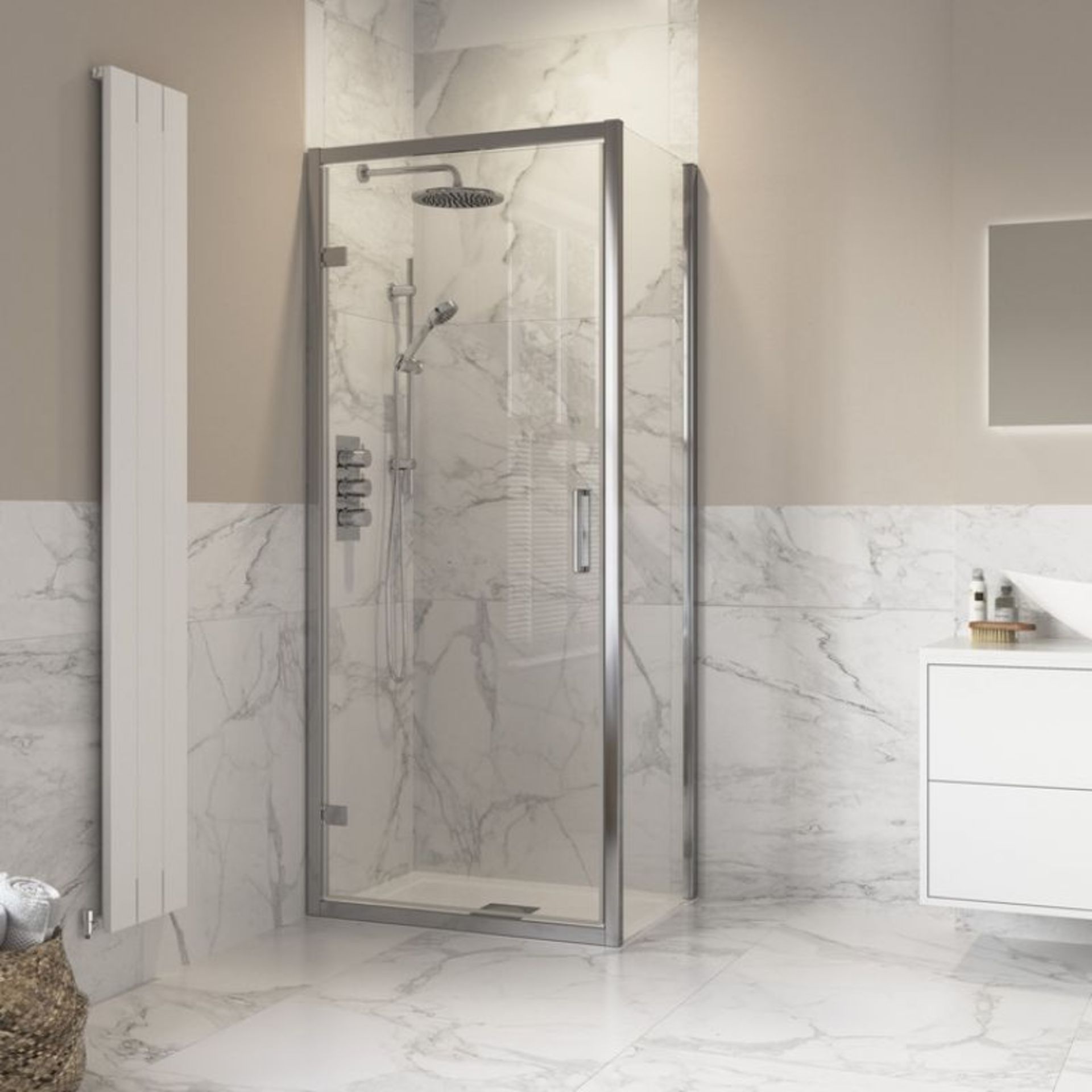 New Twyford's 700x700 mm Hinged Door Shower Enclosure. RRP £364.99. Easy Clean Glass Treatment