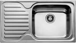 New (V96) Teka 11119201 Kitchen Sink Made Of Stainless Steel With A Single Bowl Classic Max 1C ...