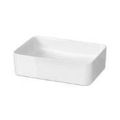 New (E103) Lorena 410 x 510mm Rectangular Ceramic Washbowl - White Countertop / Vessel Bas...