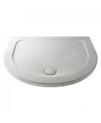 New (Pc129) Twyford's 770 mm Hydro D Shape White Shower Tray. Low Profile Ultra Slim Design Gel