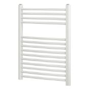 (Yc158) 110x450mm White Curved Towel Warmer. High Quality Chrome-Plated Steel Construction.