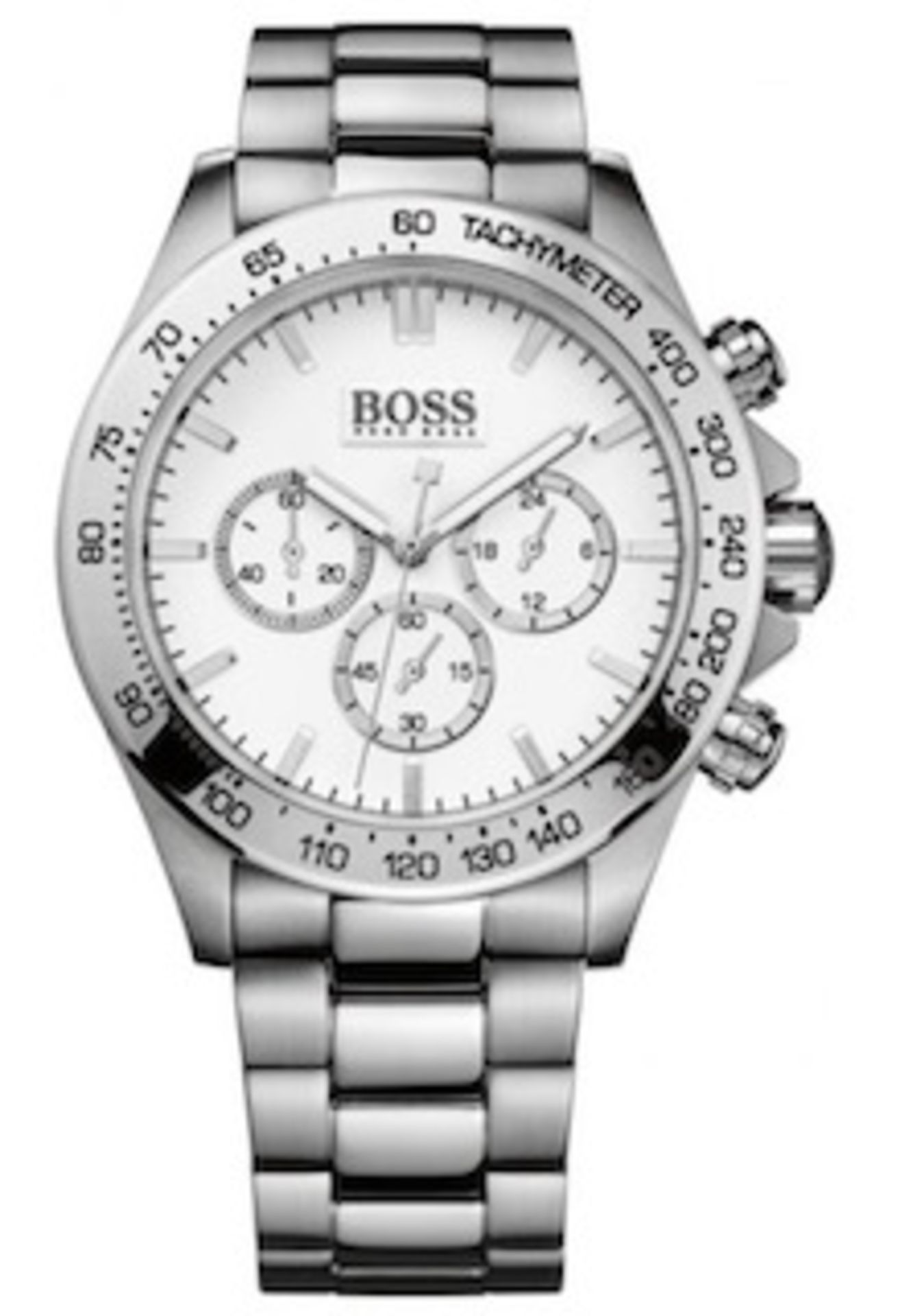 Hugo Boss Men's Ikon Silver Bracelet Chronograph Watch 1512962 Rugged And Purposeful Whilst
