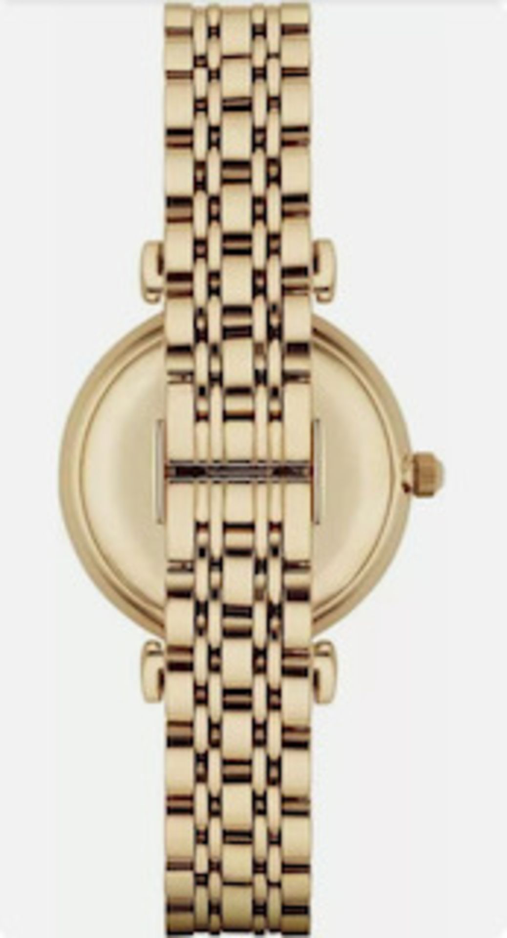 Emporio Armani AR1907 Ladies Mother Of Pearl Dial Gold Tone Bracelet Quartz Watch - Image 4 of 6