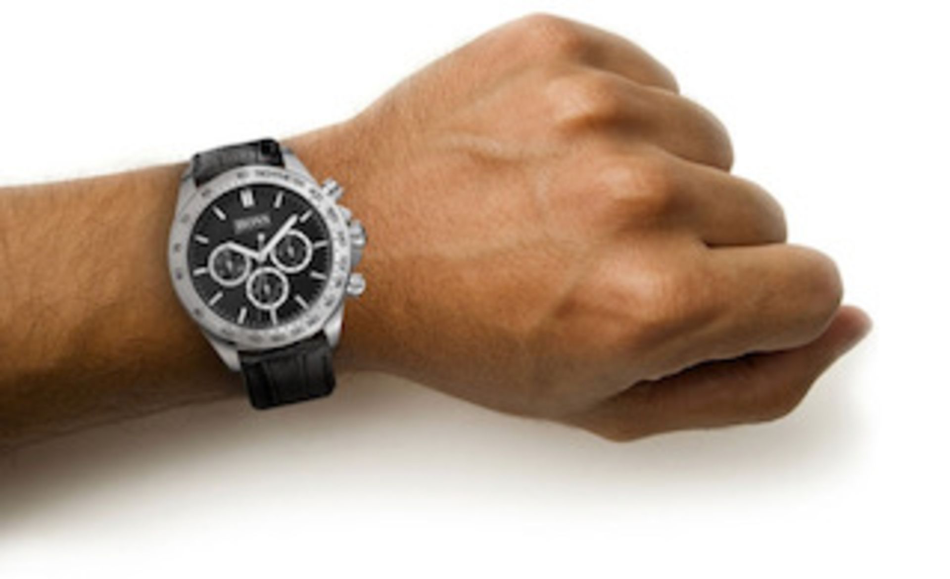 Hugo Boss 1513178 Men's Ikon Black Leather Strap Quartz Chronograph Watch - Image 2 of 4