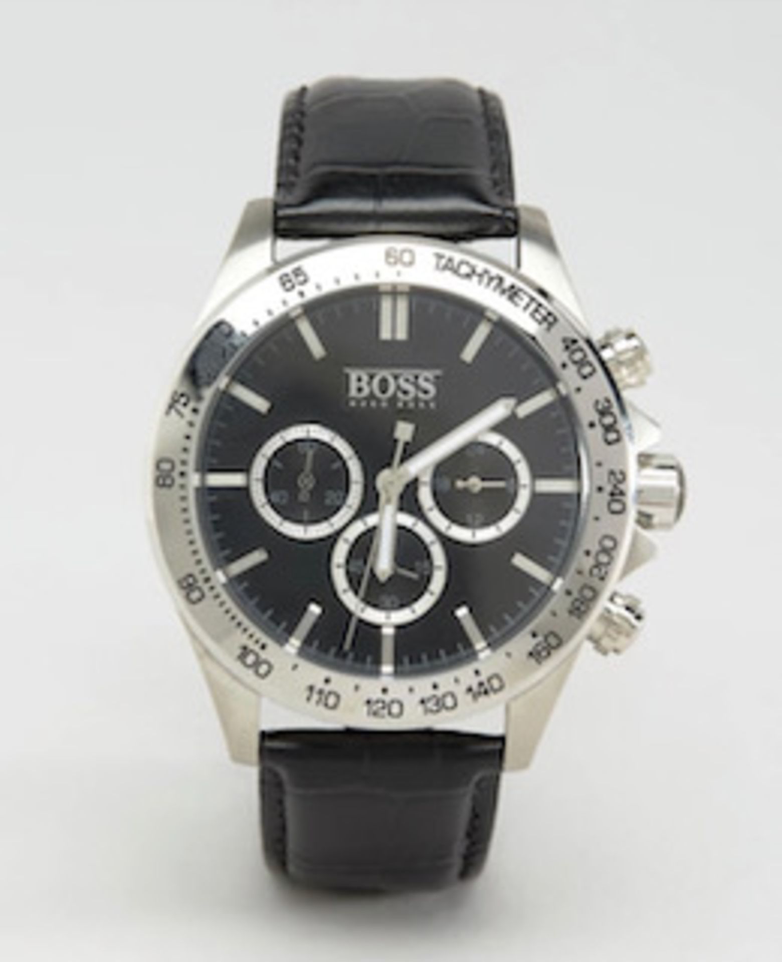 Hugo Boss 1513178 Men's Ikon Black Leather Strap Quartz Chronograph Watch - Image 3 of 4