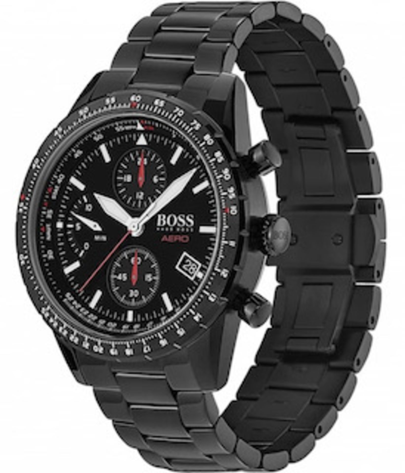 Hugo Boss 1513771 Men's Aero Black Stainless Steel Bracelet Chronograph Watch - Image 2 of 4