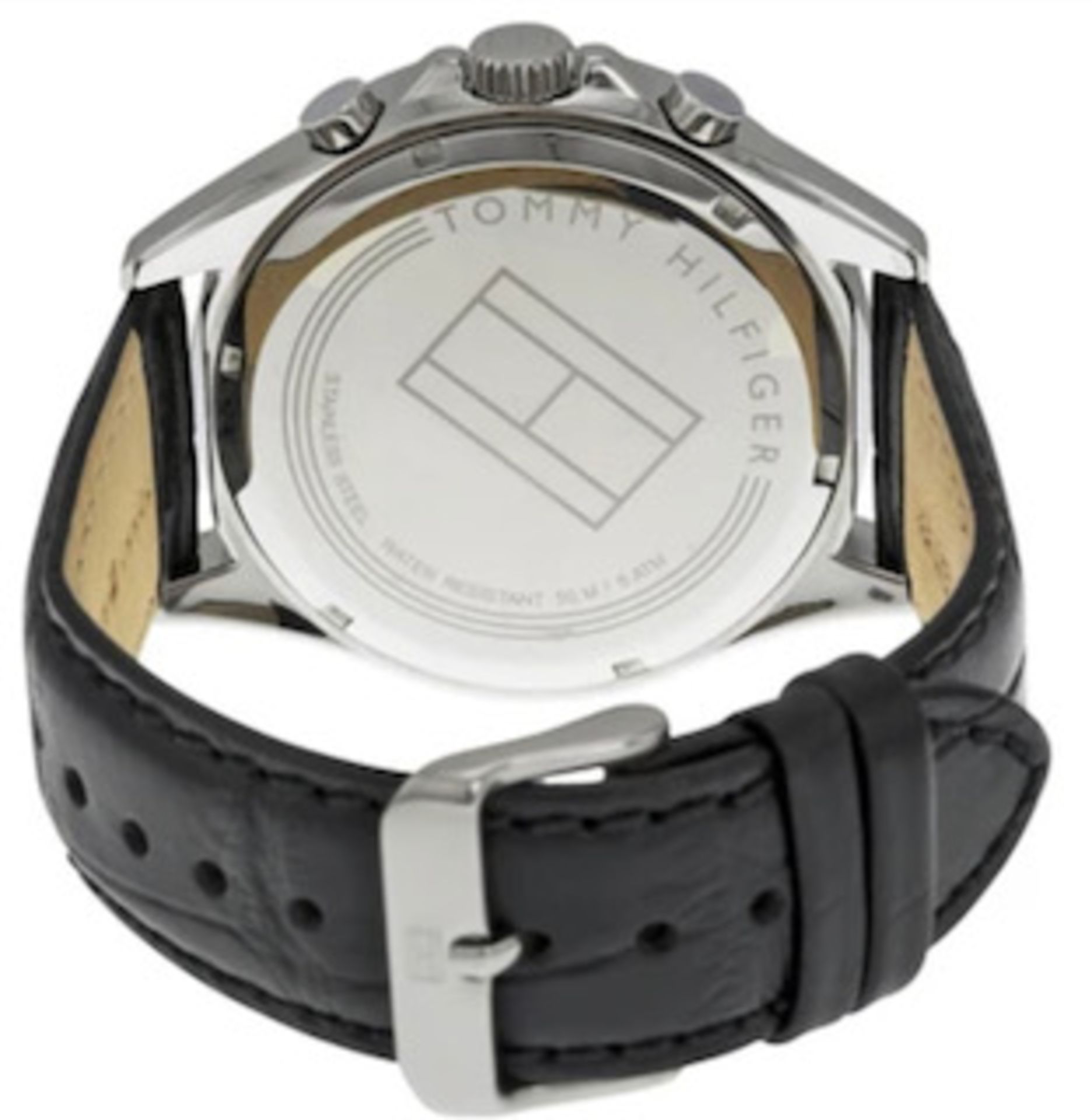 Tommy Hilfiger 1791117 Men's Black Dial Black Leather Watch - Image 3 of 8