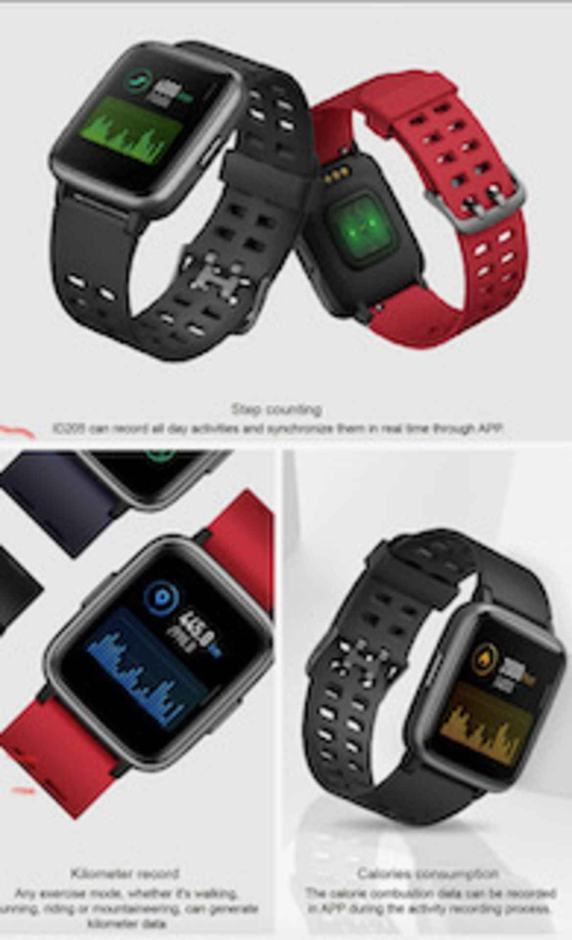 Brand New Unisex Fitness Tracker Watch Id205 Red Strap About This Item 1.3-Inch LCD Colour - Image 30 of 34