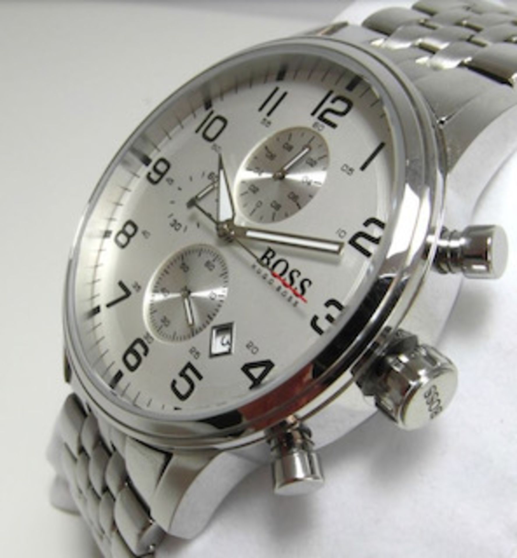 Hugo Boss 1512445 Men's Aeroliner Silver Bracelet Chronograph Watch - Image 4 of 5