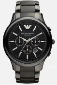 Emporio Armani AR1451 Men's Ceramica Black Ceramic Bracelet Quartz Chronograph Watch