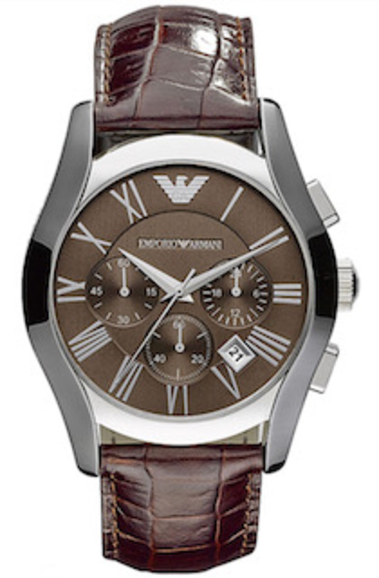 Emporio Armani AR0671 Men's Brown Leather Strap Quartz Chronograph Watch - Image 4 of 9