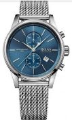 Hugo Boss 1513441 Men's Jet Blue Dial Silver Mesh Band Chronograph Watch