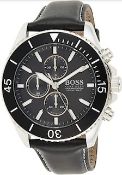 Hugo Boss 1513697 Men's Ocean Edition Black Leather Strap Chronograph Watch