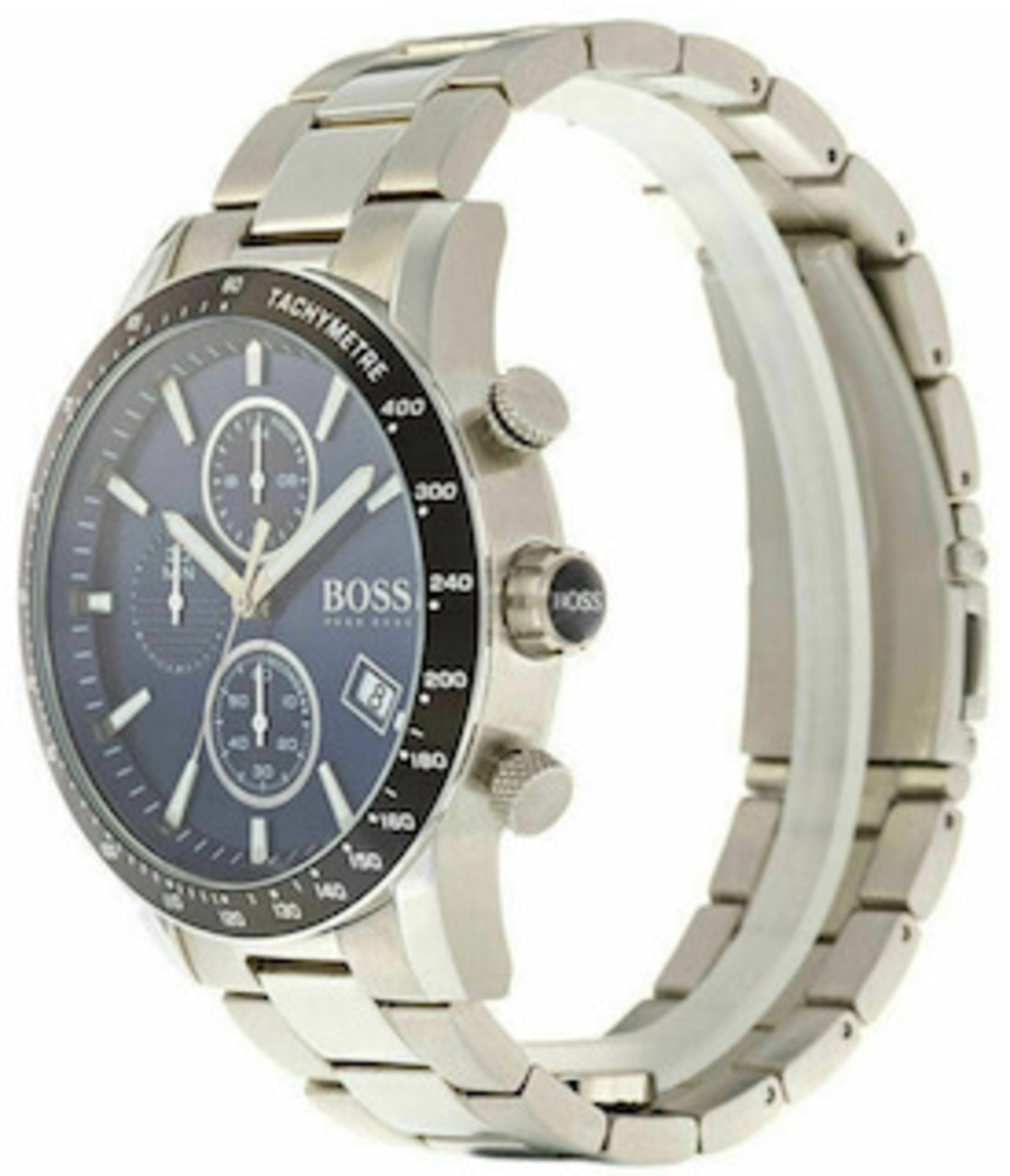 Hugo Boss 1513510 Men's Rafale Blue Dial Silver Bracelet Chronograph Watch - Image 3 of 4