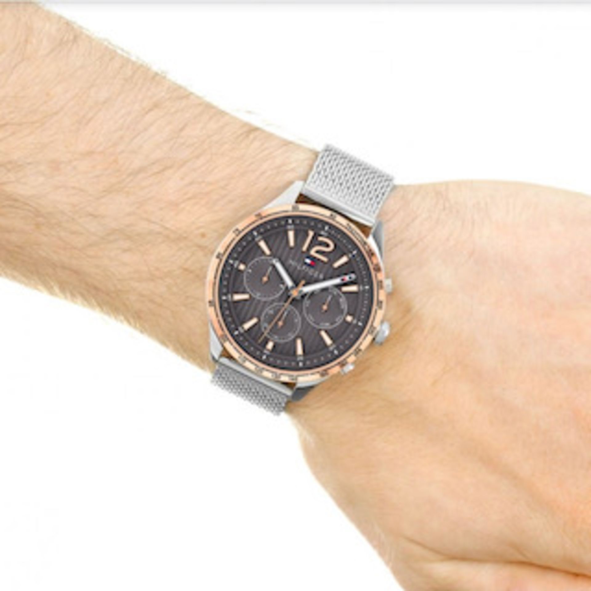 Tommy Hilfiger 1791466 Men's Gavin Two Tone Mesh Bracelet Watch - Image 3 of 7
