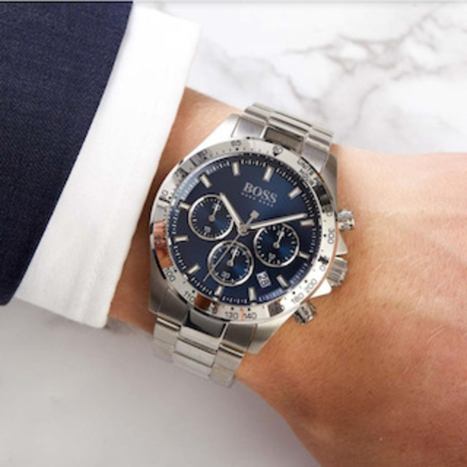 Hugo Boss 1513755 Men's Hero Lux Sport Silver Bracelet Chronograph Watch - Image 4 of 6