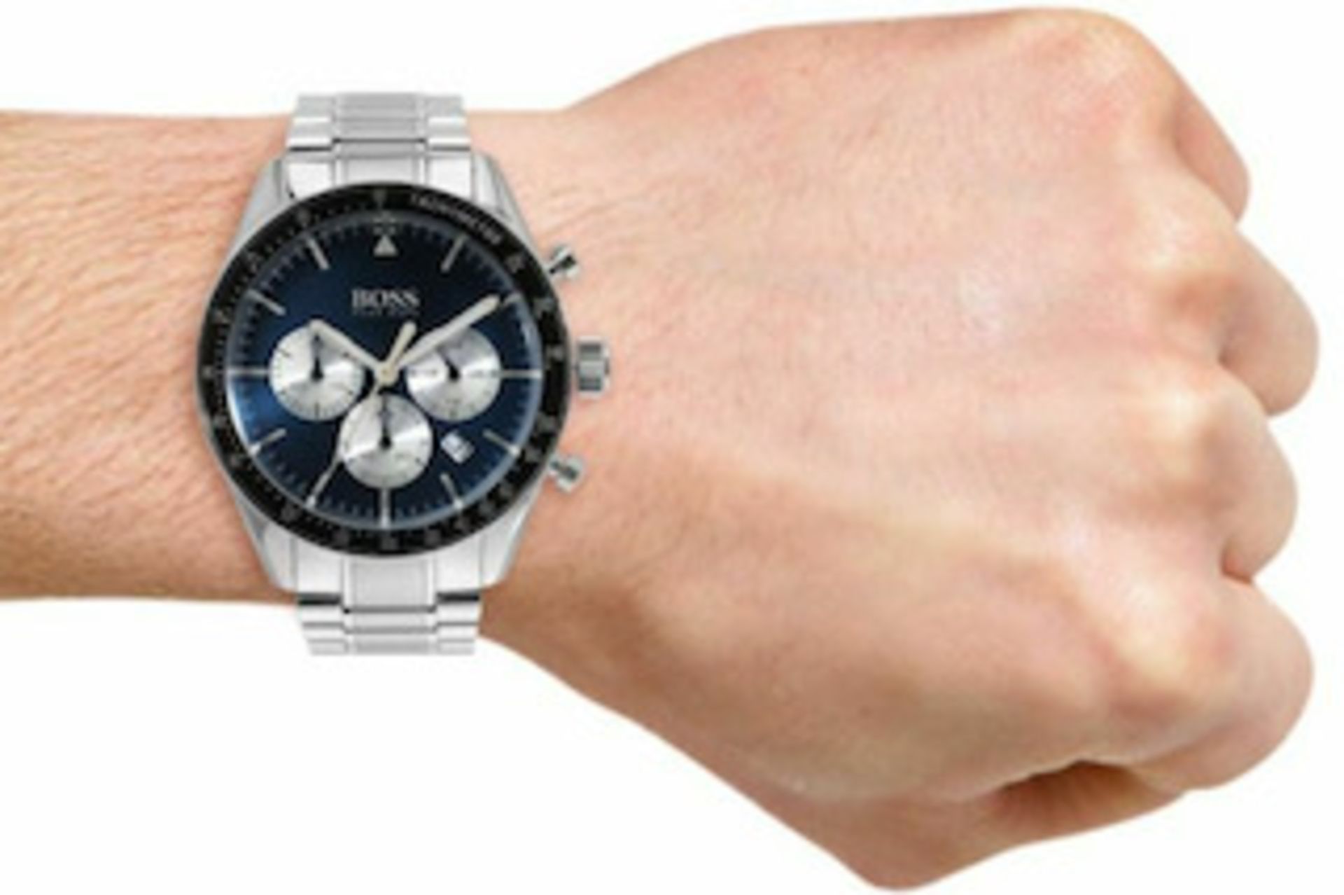 Hugo Boss 1513630 Men's Trophy Blue Dial Silver Bracelet Chronograph Watch - Image 3 of 5