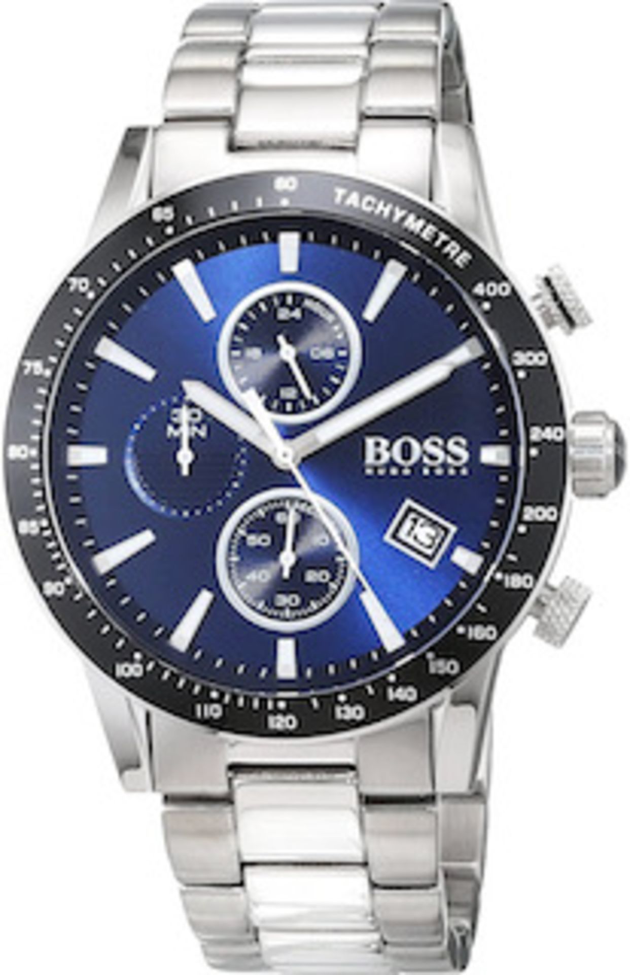 Hugo Boss 1513510 Men's Rafale Blue Dial Silver Bracelet Chronograph Watch - Image 2 of 4