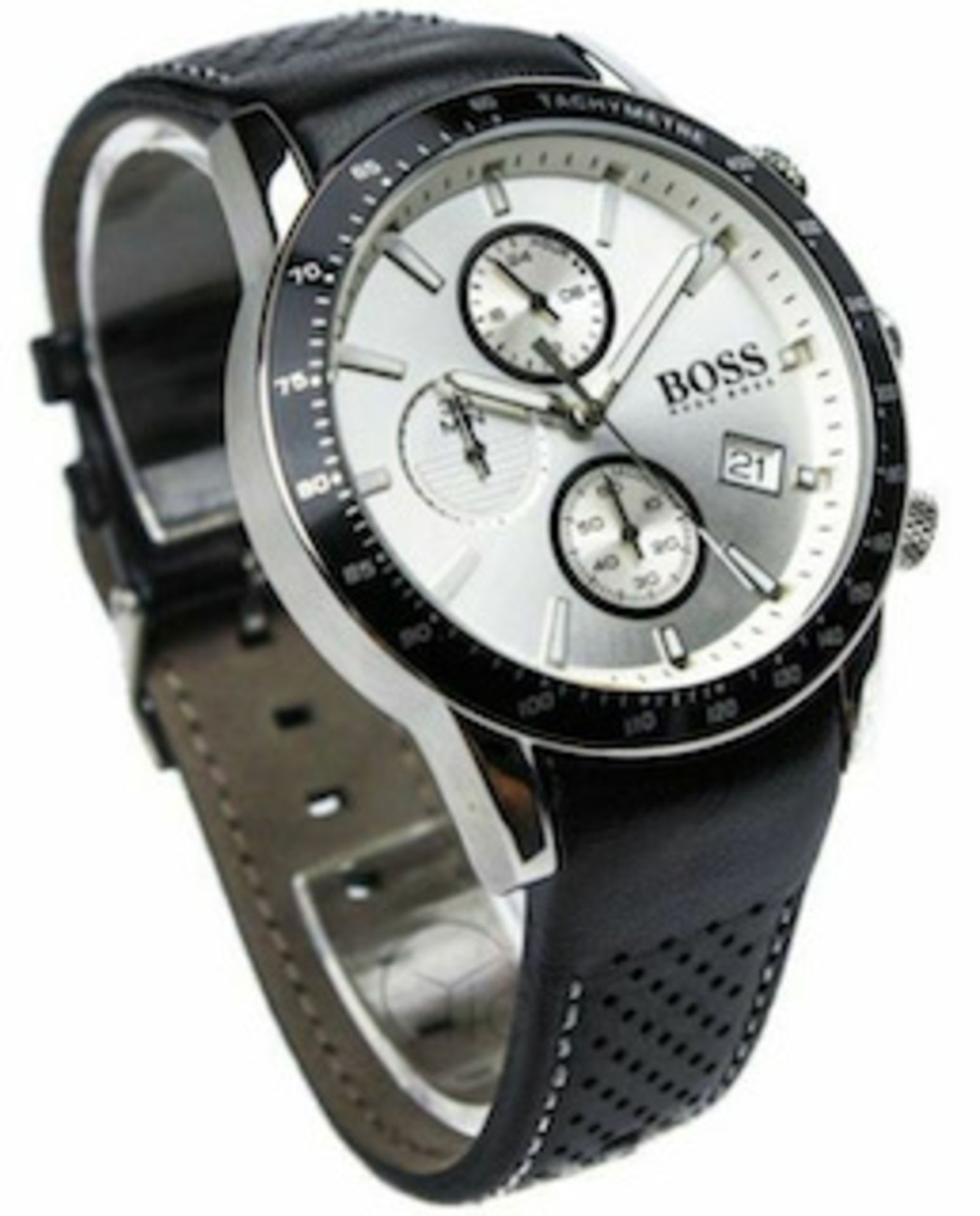Hugo Boss 1513403 Men's Rafale Black Leather Strap Chronograph Watch - Image 5 of 5