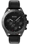 Hugo Boss 1513590 Men's Talent Black Dial Black Leather Strap Chronograph Watch