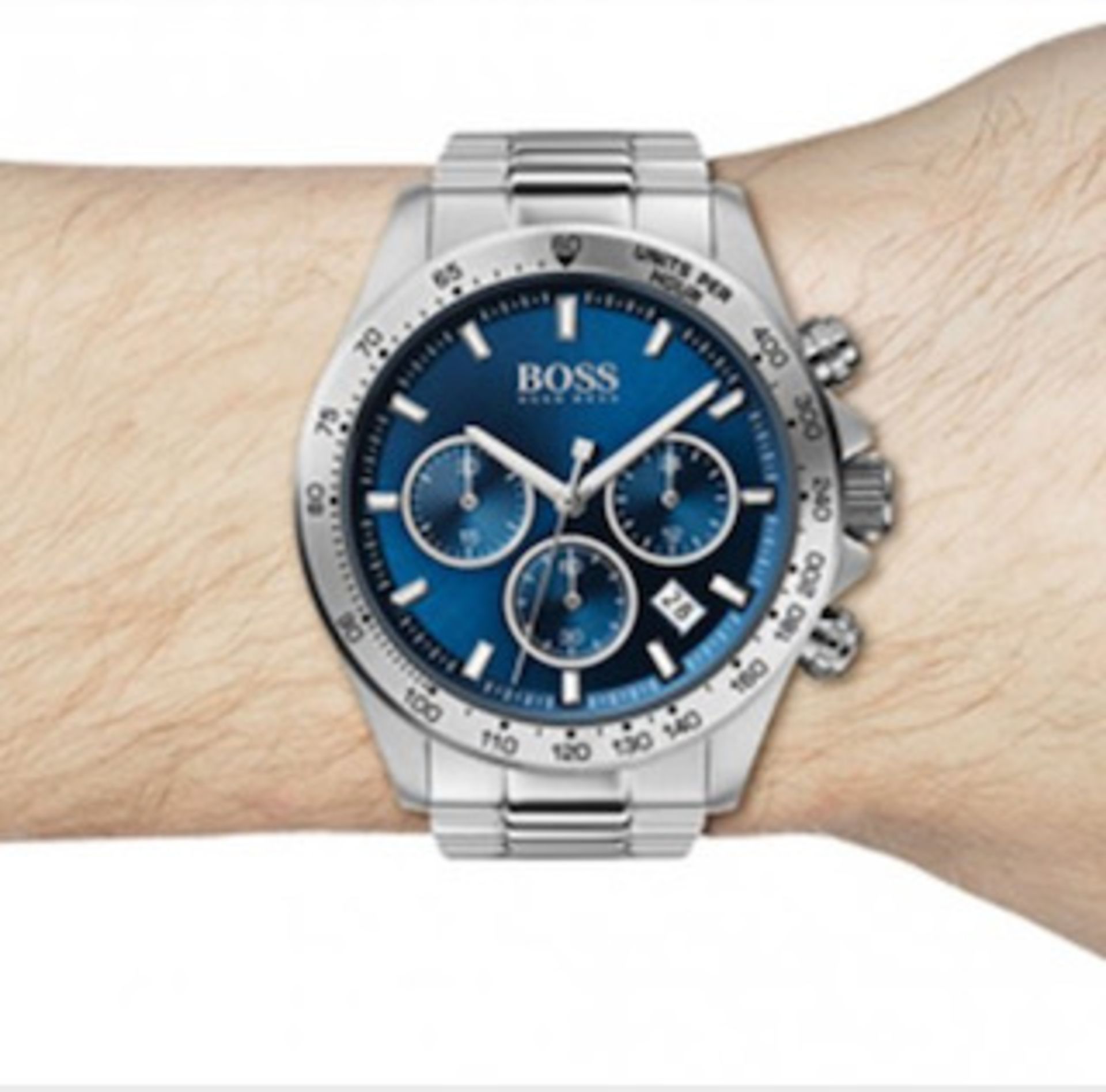 Hugo Boss 1513755 Men's Hero Lux Sport Silver Bracelet Chronograph Watch - Image 2 of 6