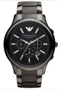 Emporio Armani AR1451 Men's Ceramica Black Ceramic Bracelet Quartz Chronograph Watch