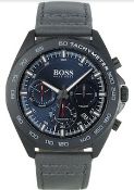 Hugo Boss 1513679 Men's Intensity Grey Leather Strap Chronograph Watch