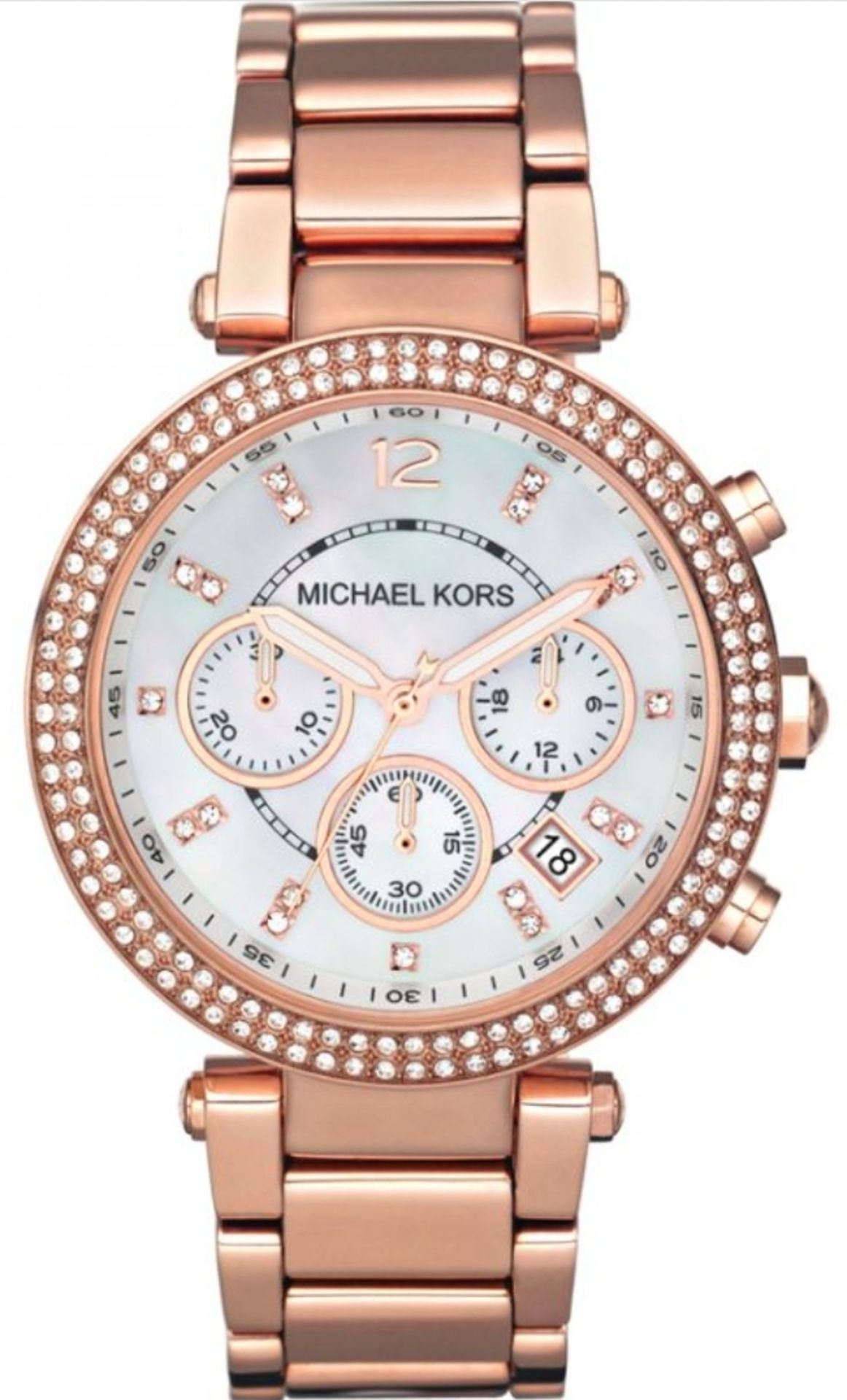 Ladies Michael Kors Parker Chronograph Watch MK5491 - Image 8 of 14