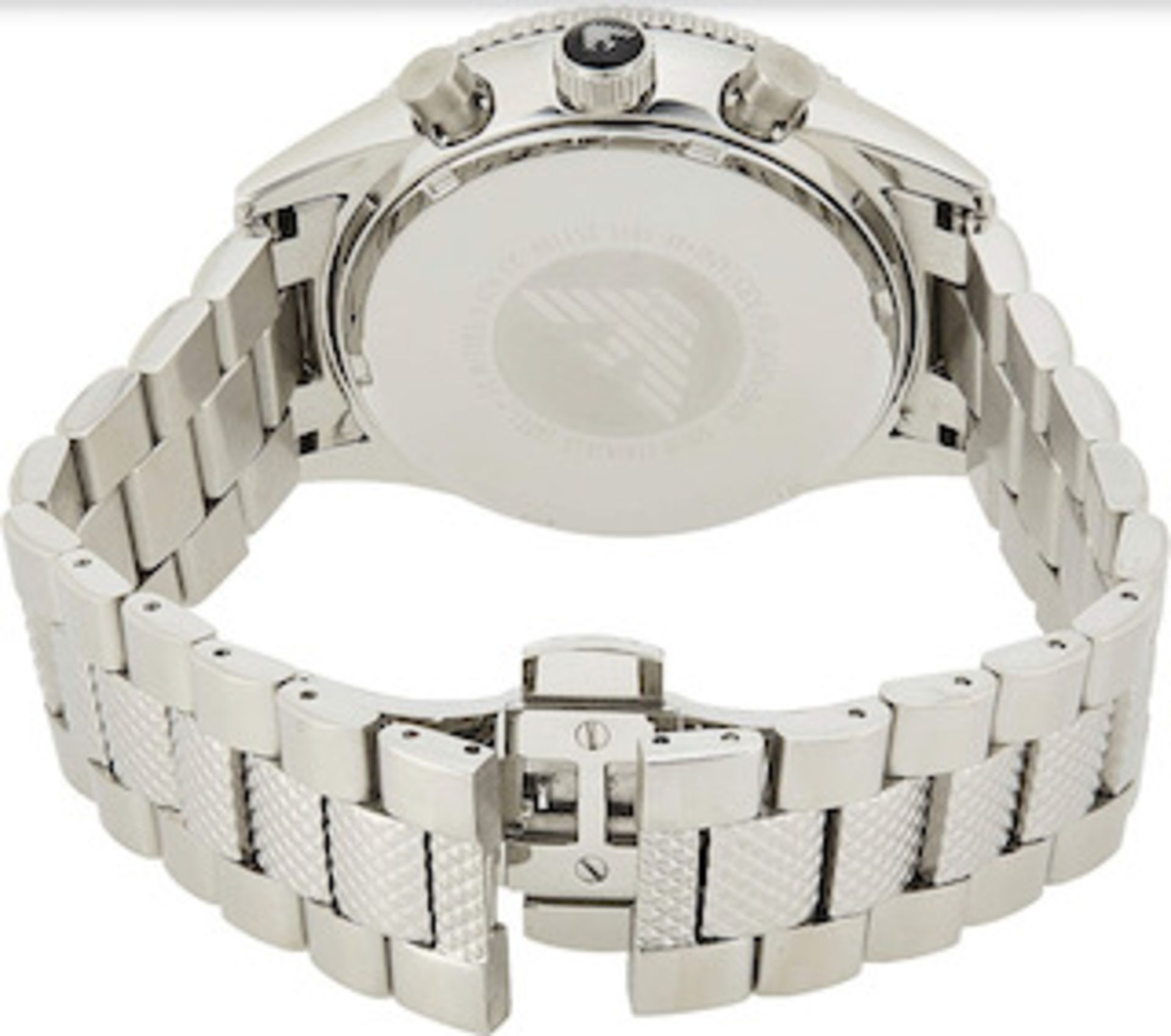 Emporio Armani AR5855 Men's Black Dial Silver Tone Bracelet Quartz Chronograph Watch - Image 6 of 10