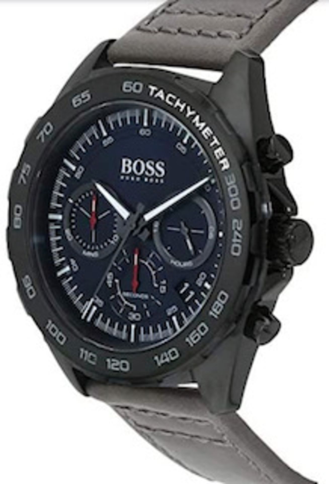 Hugo Boss 1513679 Men's Intensity Grey Leather Strap Chronograph Watch - Image 3 of 5