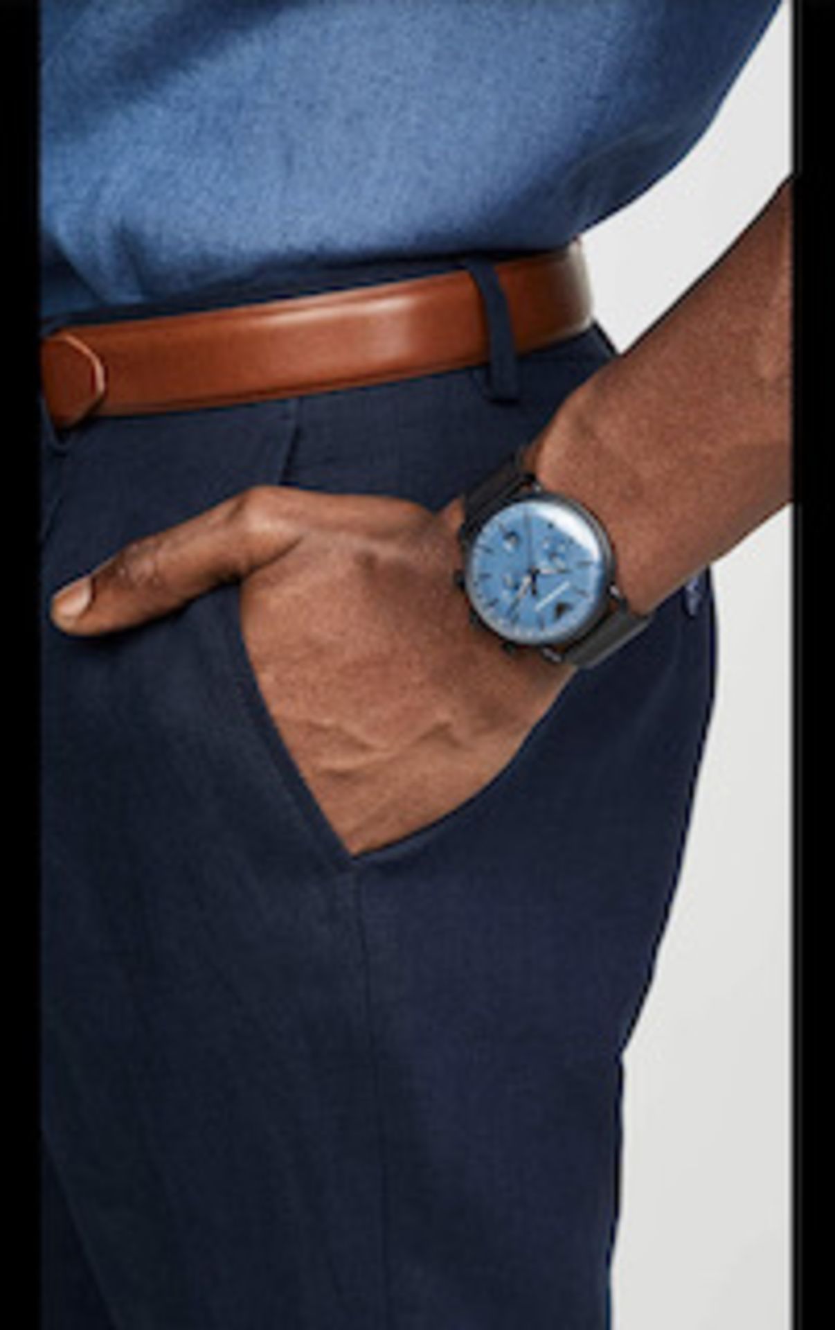 Emporio Armani AR11201 Men's Aviator Blue Dial Chronograph Watch - Image 3 of 6