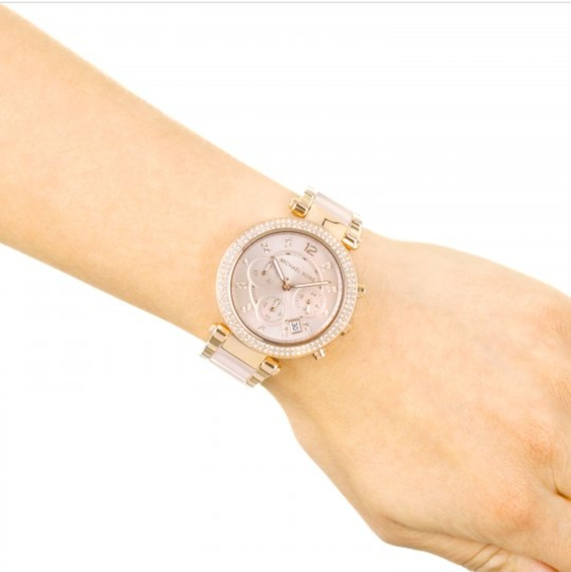 Michael Kors MK5896 Ladies Parker Rose Gold Chronograph Watch - Image 5 of 7