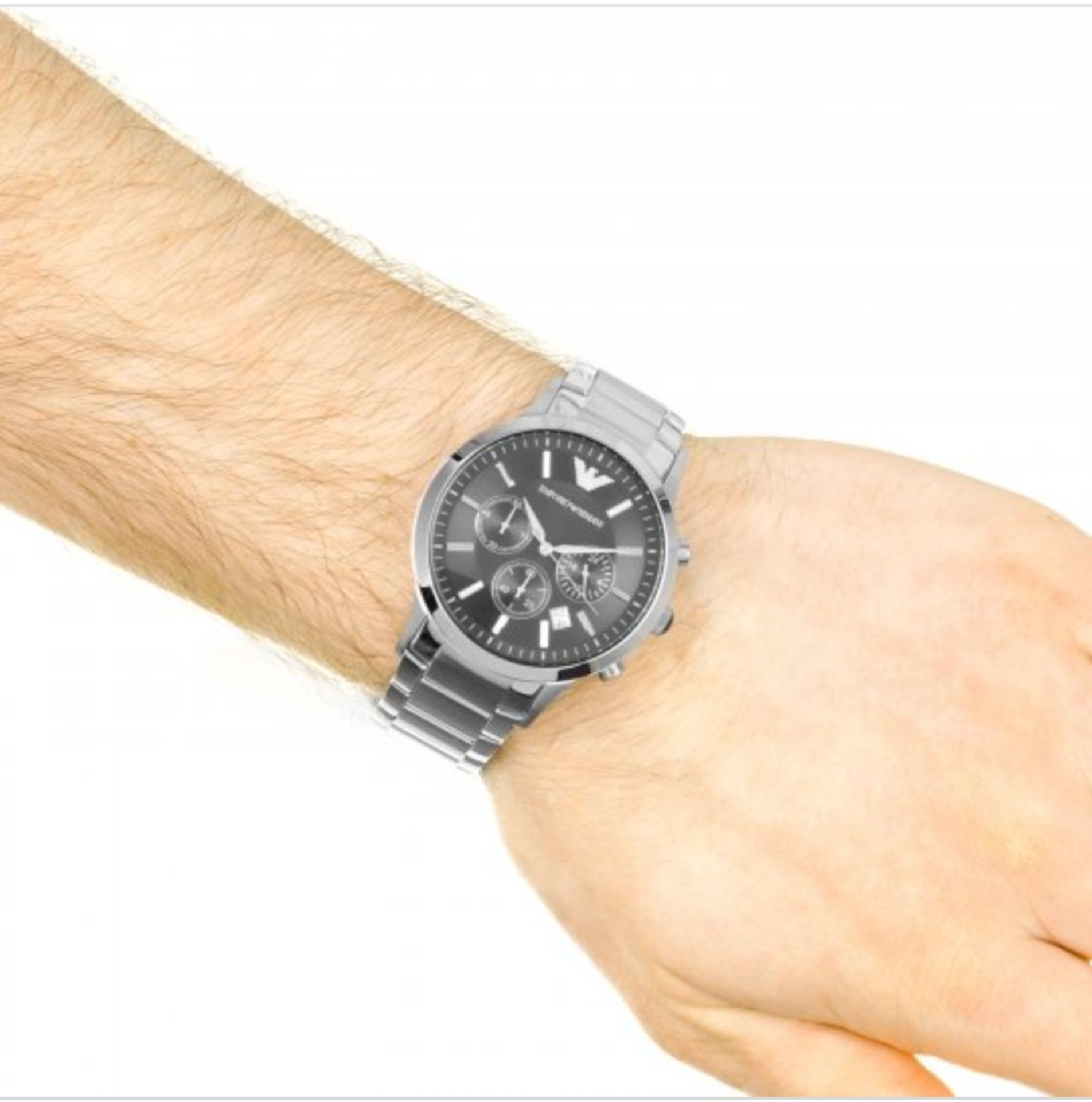 Emporio Armani AR2434 Men's Renato Silver Bracelet Chronograph Watch - Image 5 of 8