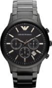 Emporio Armani AR2453 Men's Black Stainless Steel Bracelet Chronograph Watch