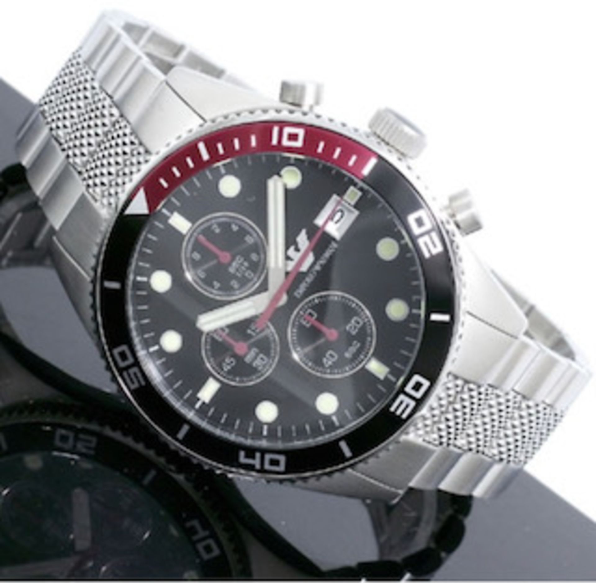 Emporio Armani AR5855 Men's Black Dial Silver Tone Bracelet Quartz Chronograph Watch - Image 2 of 10