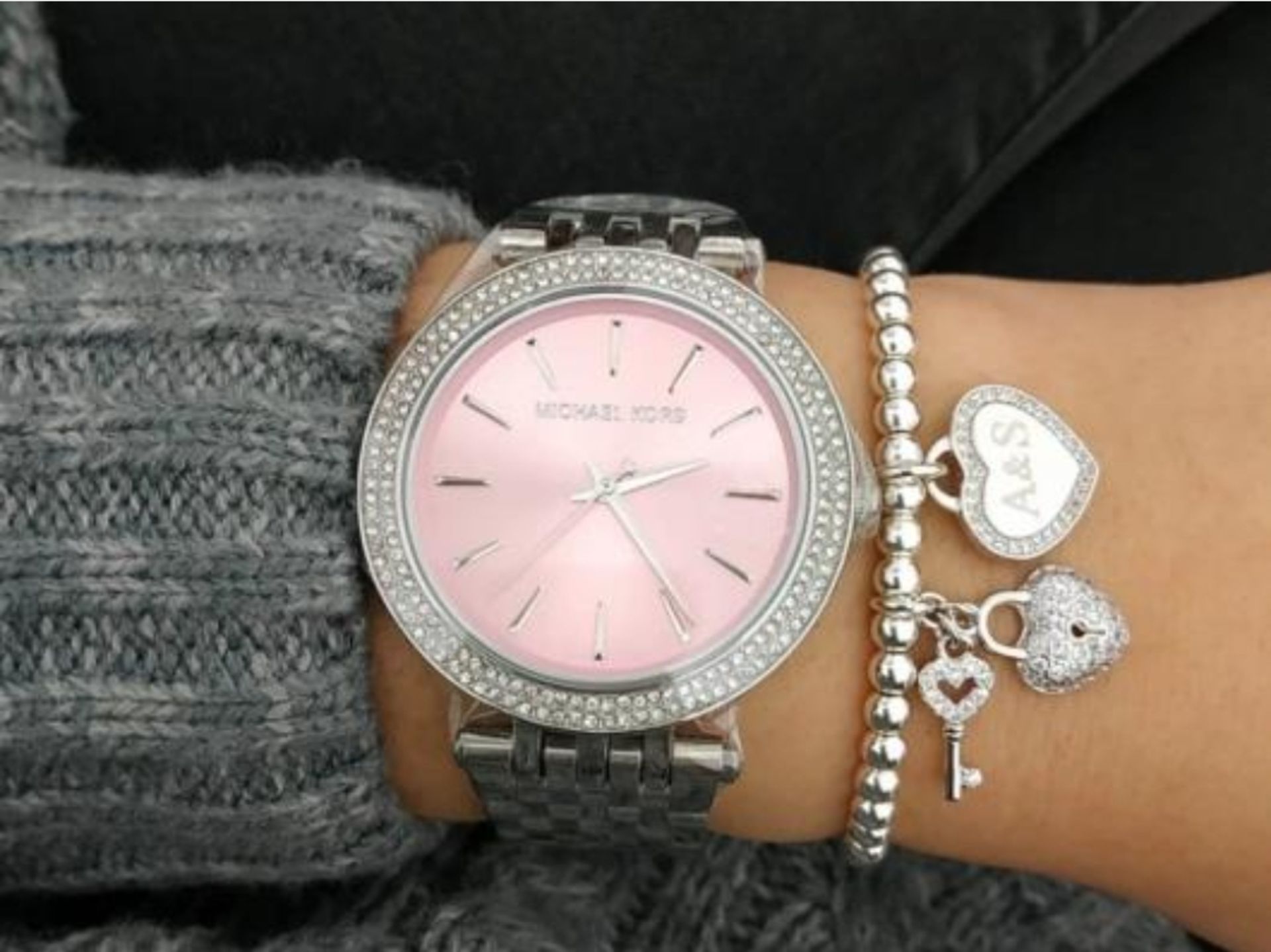 Michael Kors MK3352 Darci Pink & Silver Stainless Steel Ladies Watch - Image 2 of 8