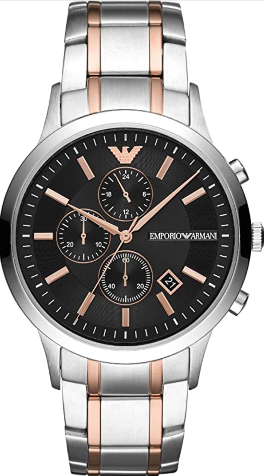 Emporio Armani AR11165 Men's Renato Two Tone Stainless Steel Bracelet Chronograph Watch - Image 4 of 7