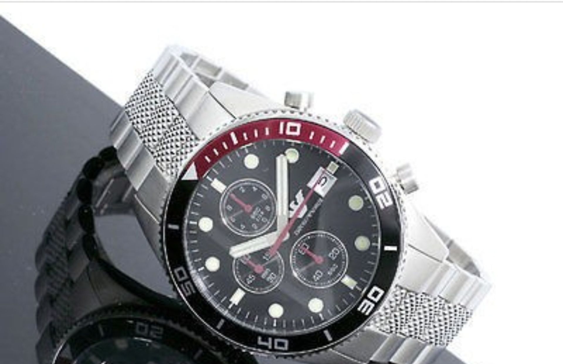 Emporio Armani AR5855 Men's Black Dial Silver Tone Bracelet Quartz Chronograph Watch - Image 3 of 5