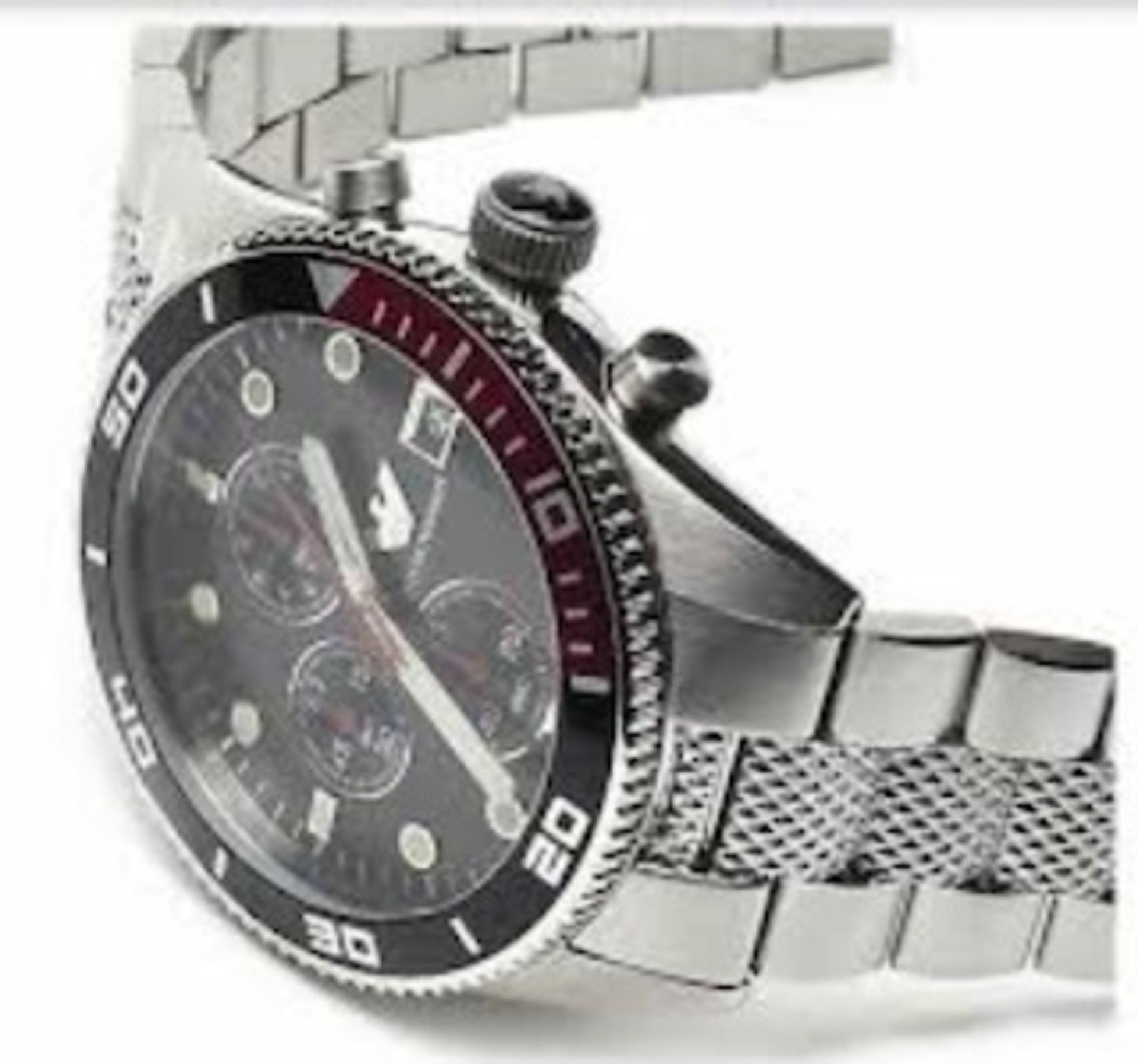 Emporio Armani AR5855 Men's Black Dial Silver Tone Bracelet Quartz Chronograph Watch - Image 3 of 10