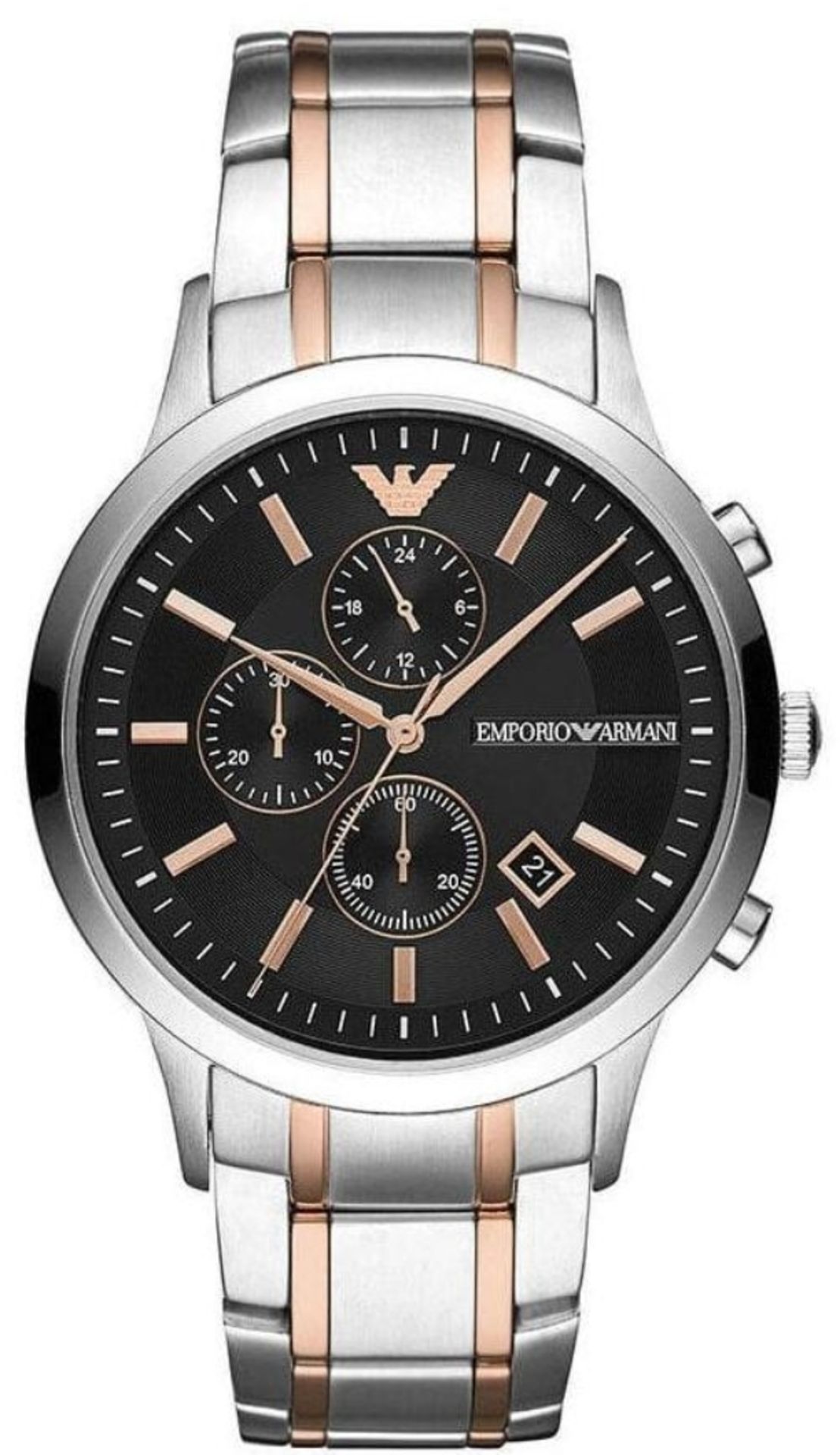 Emporio Armani AR11165 Men's Renato Two Tone Stainless Steel Bracelet Chronograph Watch