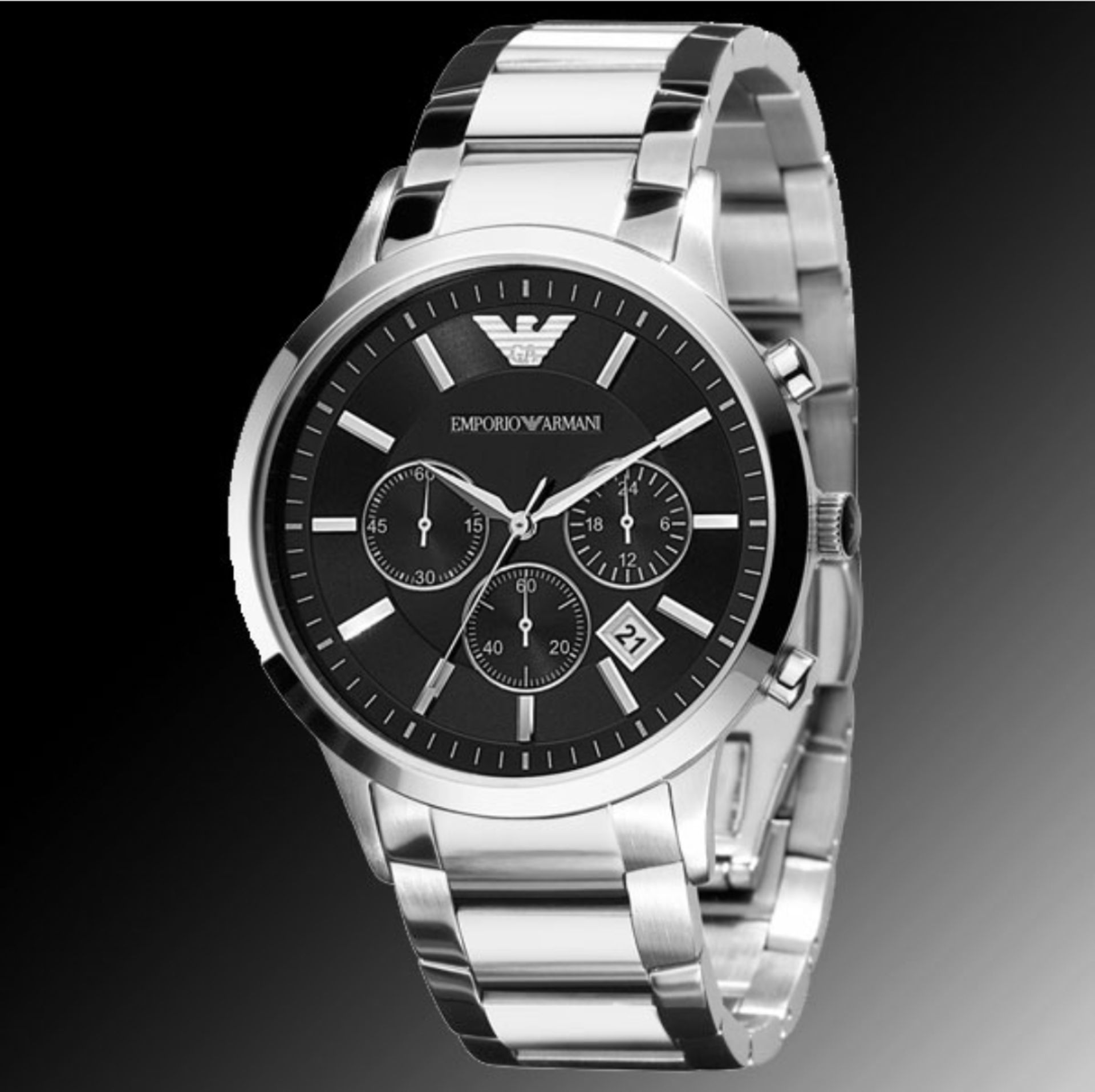 Emporio Armani AR2434 Men's Renato Silver Bracelet Chronograph Watch - Image 4 of 8