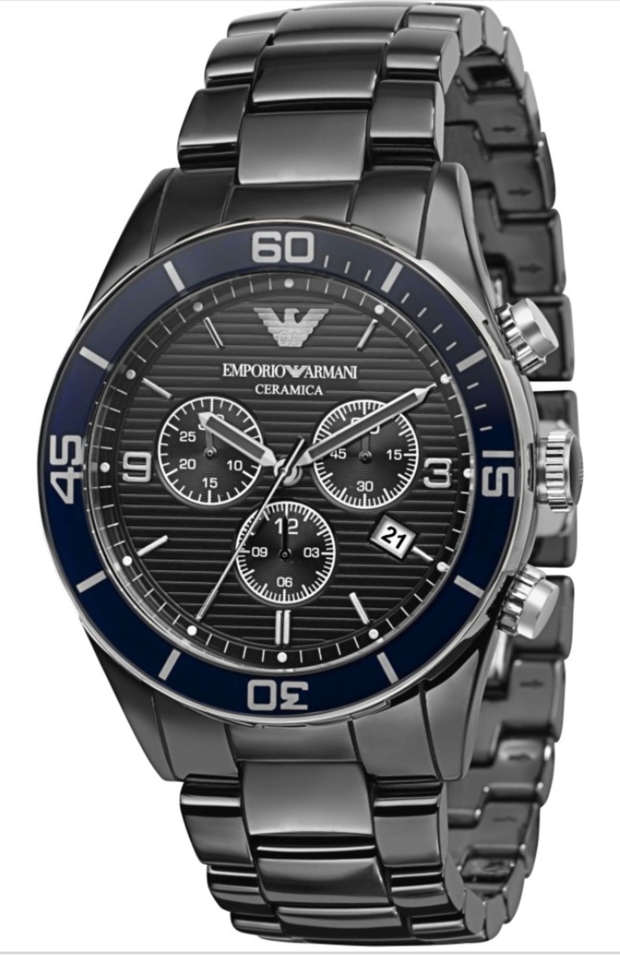 Emporio Armani AR1429 Men's Black Ceramica Chronograph Watch - Image 3 of 6