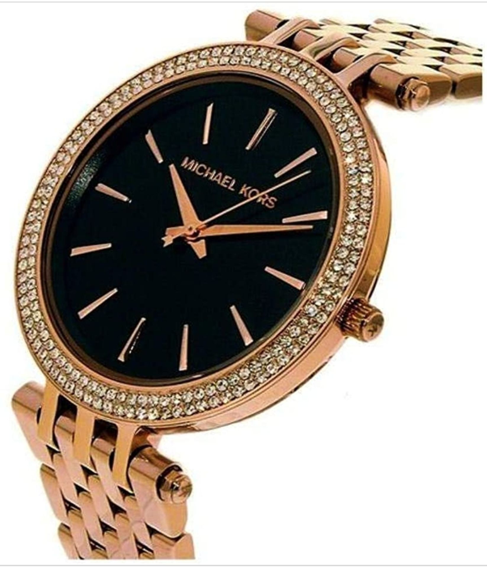 Michael Kors MK3402 Darci Black & Rose Gold-Tone Stainless Steel Ladies Watch - Image 4 of 6