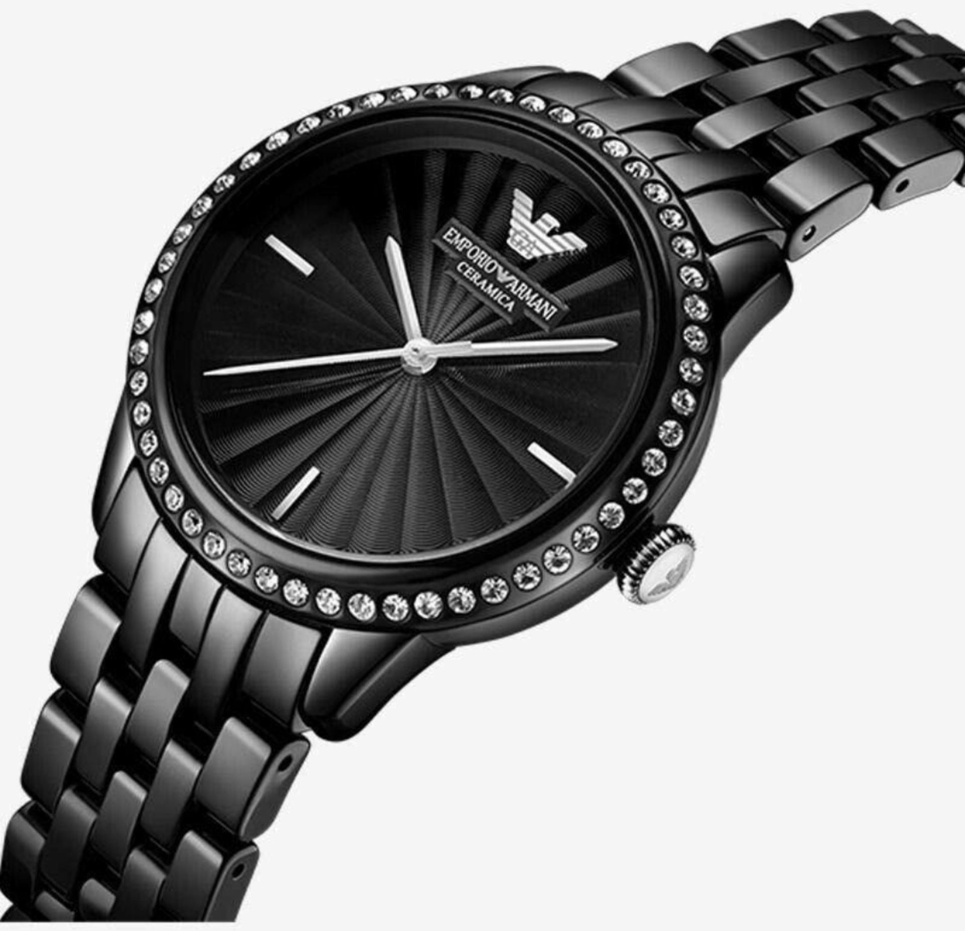 Emporio Armani AR1478 Ladies Black Ceramica Quartz Watch - Image 6 of 9