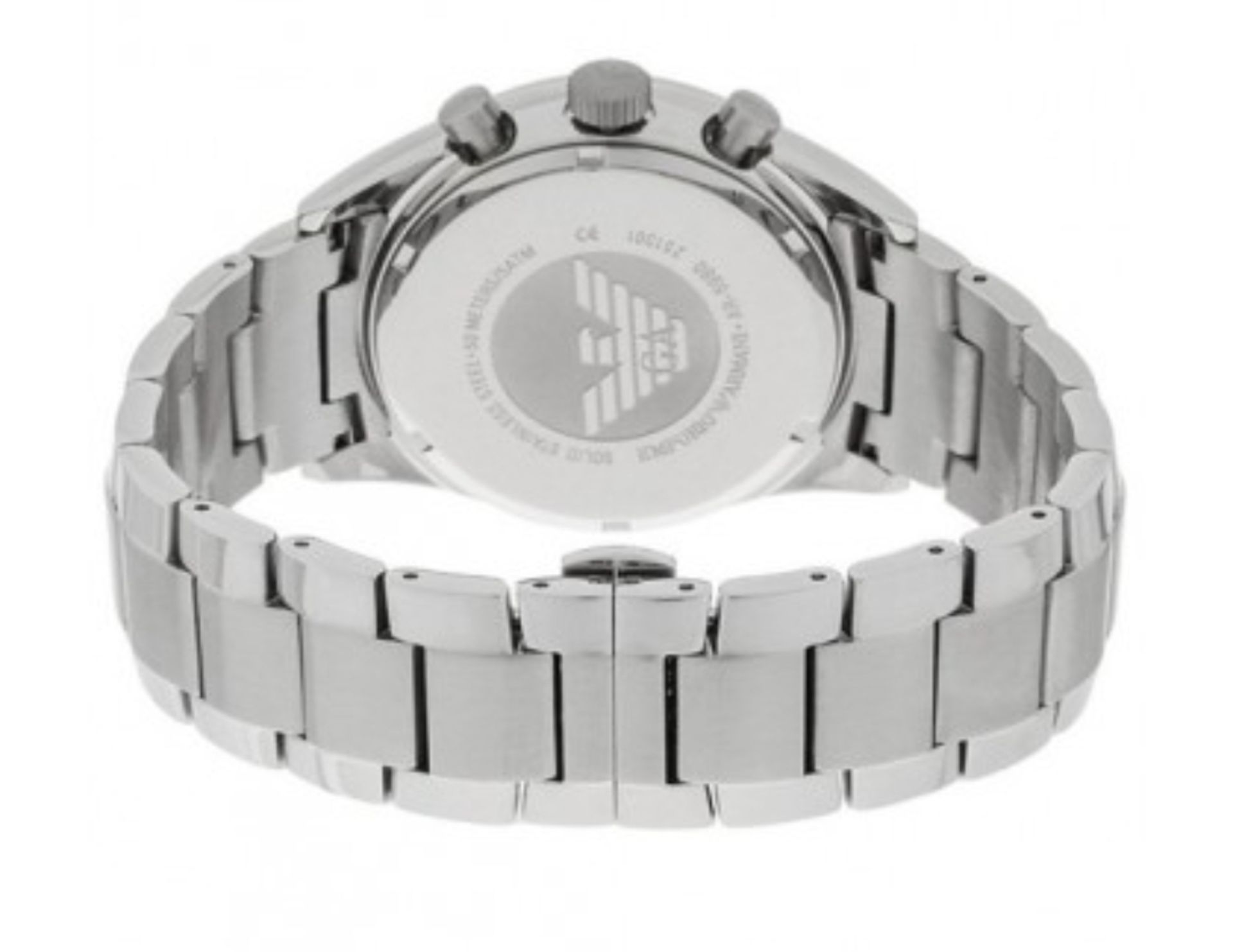 Emporio Armani AR5980 Men's Sportivo Black Dial Silver Bracelet Quartz Chronograph Watch - Image 6 of 7