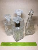 Cut glass decanters x 4 items.